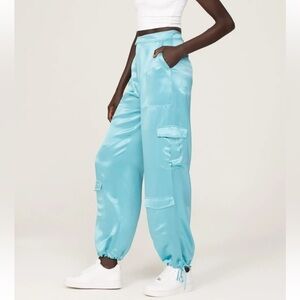 Nicholas satin cargo pants